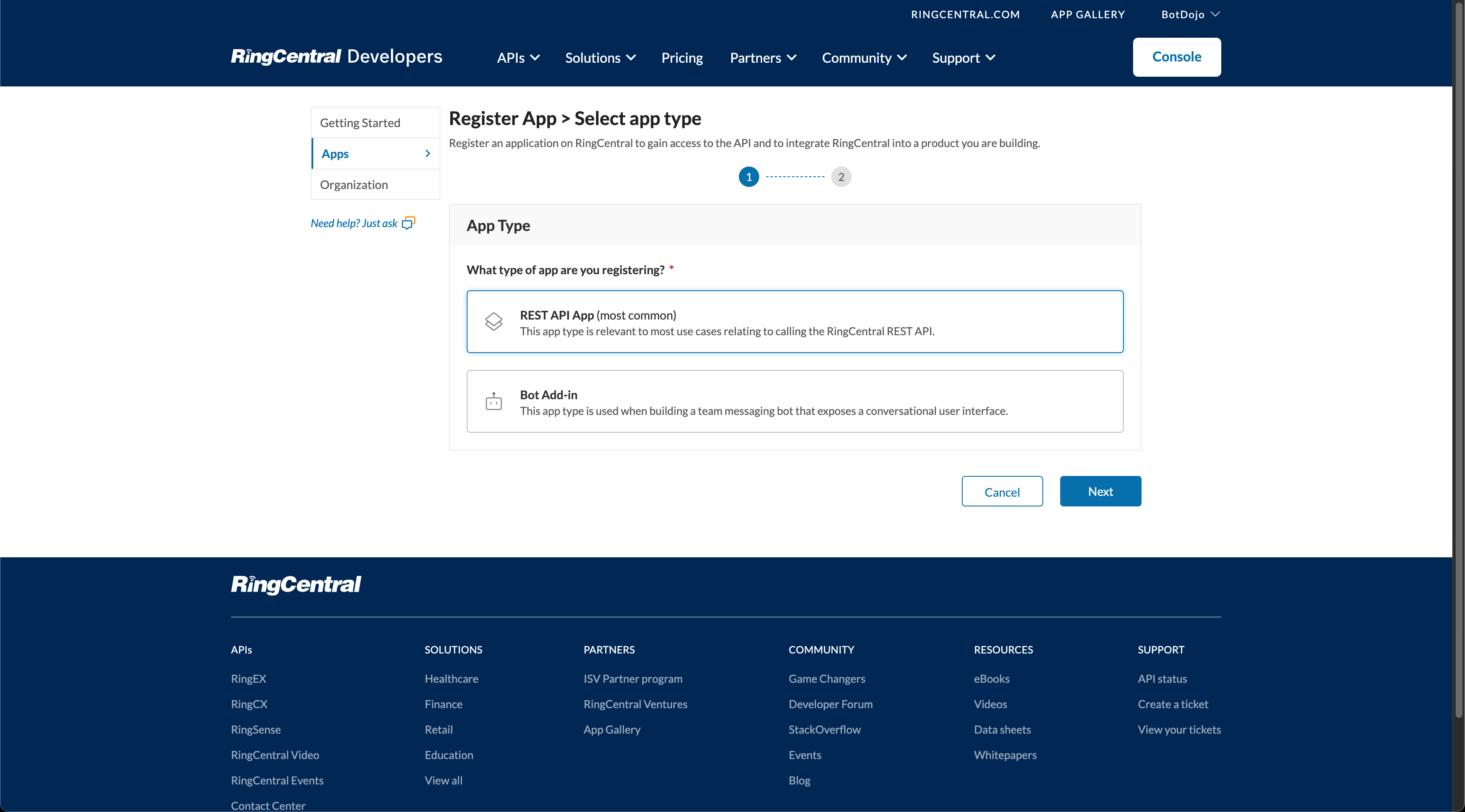 RingCentral Rest API App