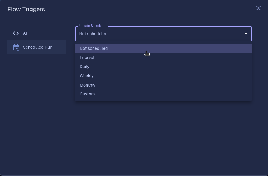 Schedule Options